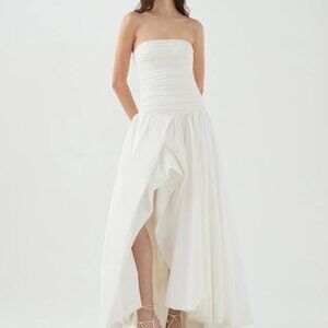 Aje Strapless White Wedding Dress